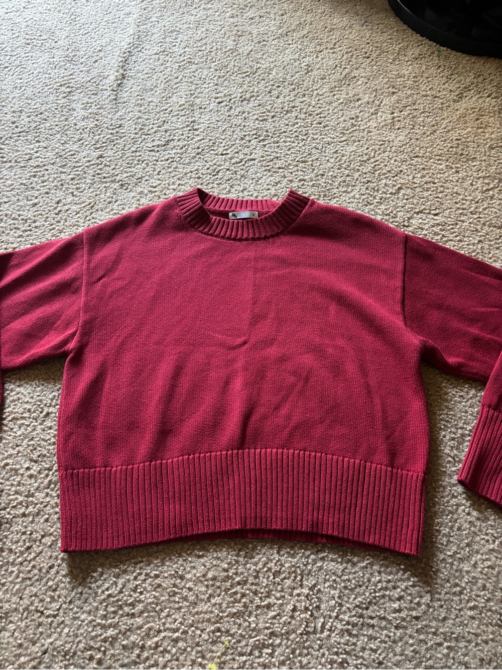 Uncle Studios Cotton Knit Crewneck Sweater Size M Red